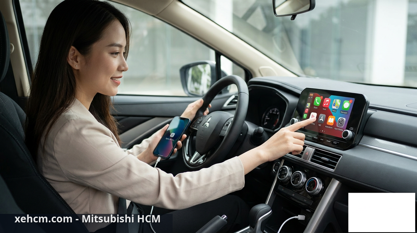 Kết nối Apple CarPlay và Android Auto trên xe Mitsubishi 1 Kết nối Apple CarPlay giúp tăng trải nghiệm tiện nghi trên xe Mitsubishi - kết nối Apple CarPlay