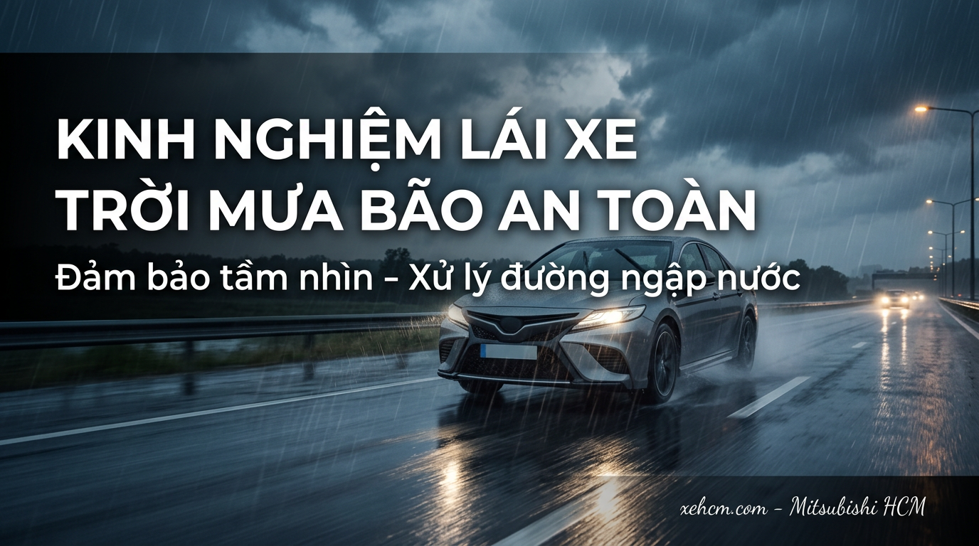 Kinh nghiệm lái xe ô tô trời mưa bão an toàn nhất