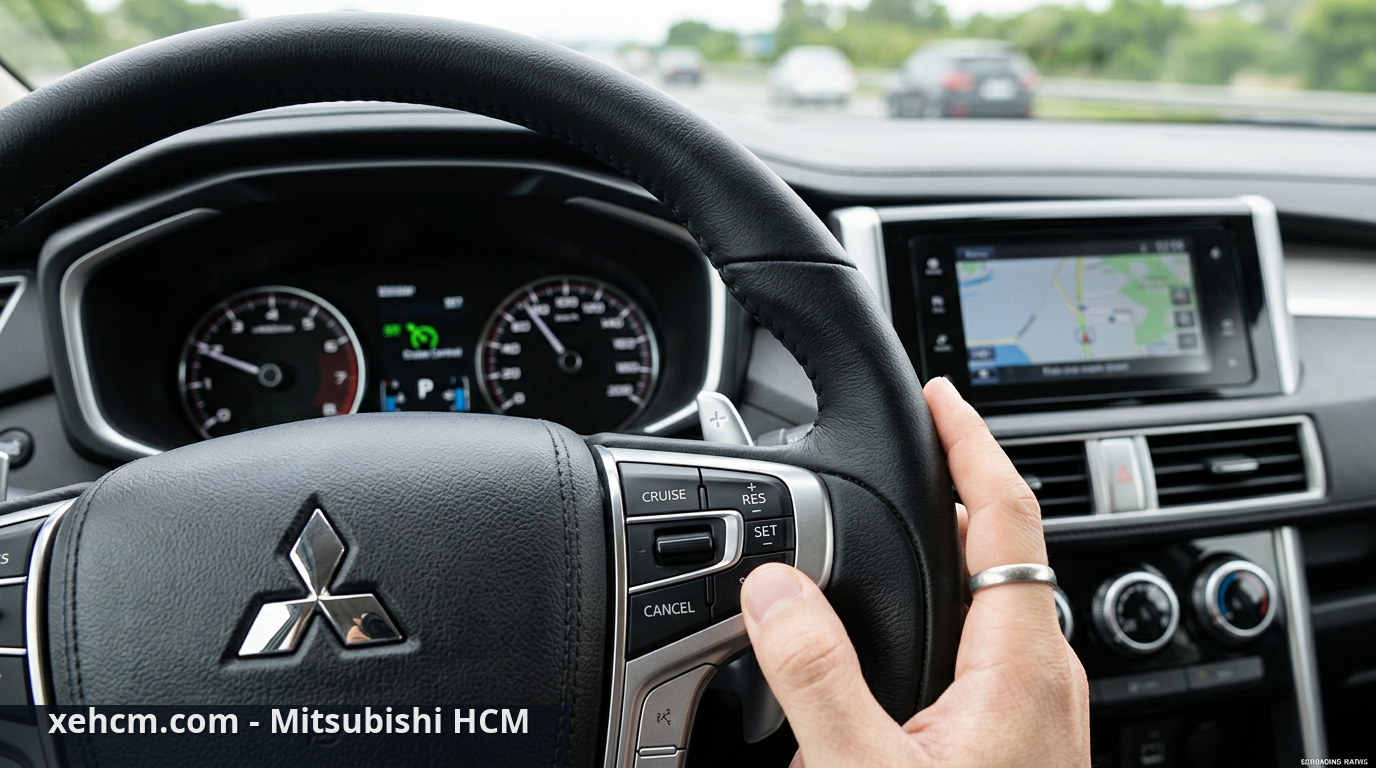 Cách dùng Cruise Control Mitsubishi an toàn, hiệu quả 1 Các phím chức năng cách dùng Cruise Control Mitsubishi trên vô lăng - cách dùng Cruise Control Mitsubishi