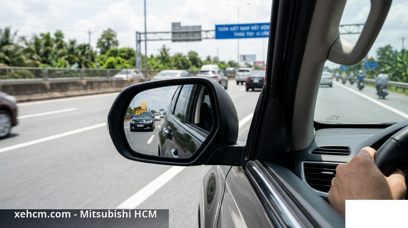 Hệ thống cảnh báo điểm mù trên xe Mitsubishi: Hướng dẫn chi tiết 1 Đèn báo trên gương thuộc hệ thống cảnh báo điểm mù Mitsubishi - hệ thống cảnh báo điểm mù