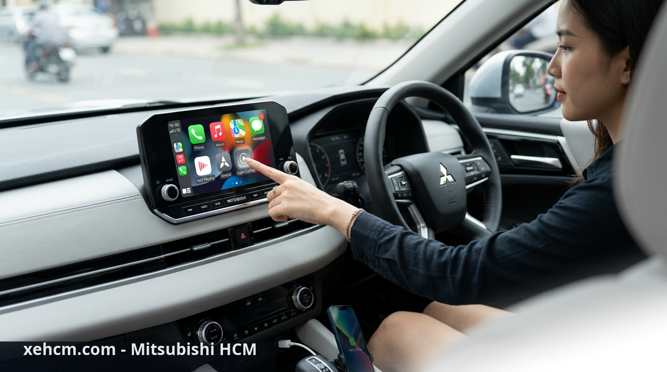Kết nối Apple CarPlay Mitsubishi nhanh chóng - hệ thống SDA Mitsubishi