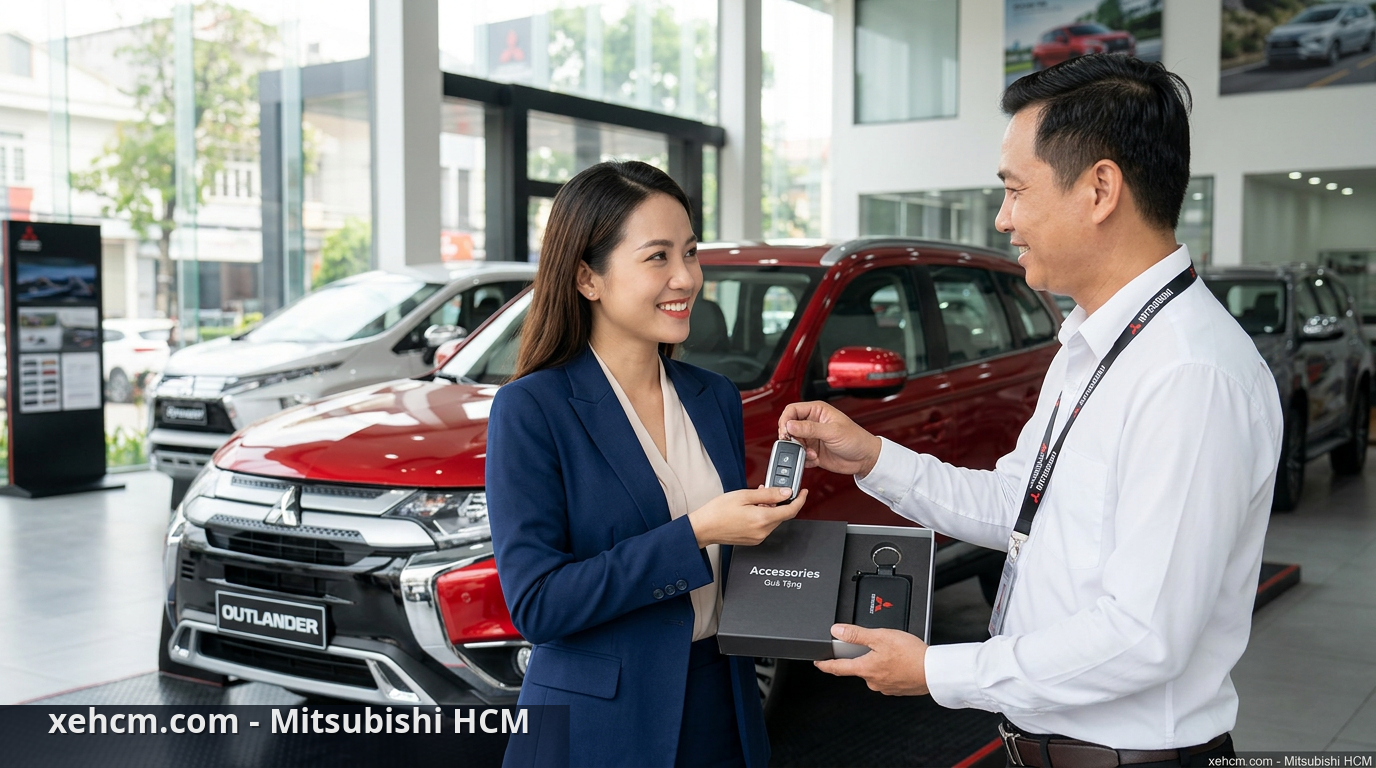 Nhận quà tặng mua xe Mitsubishi tại đại lý - khuyến mại đại lý Mitsubishi