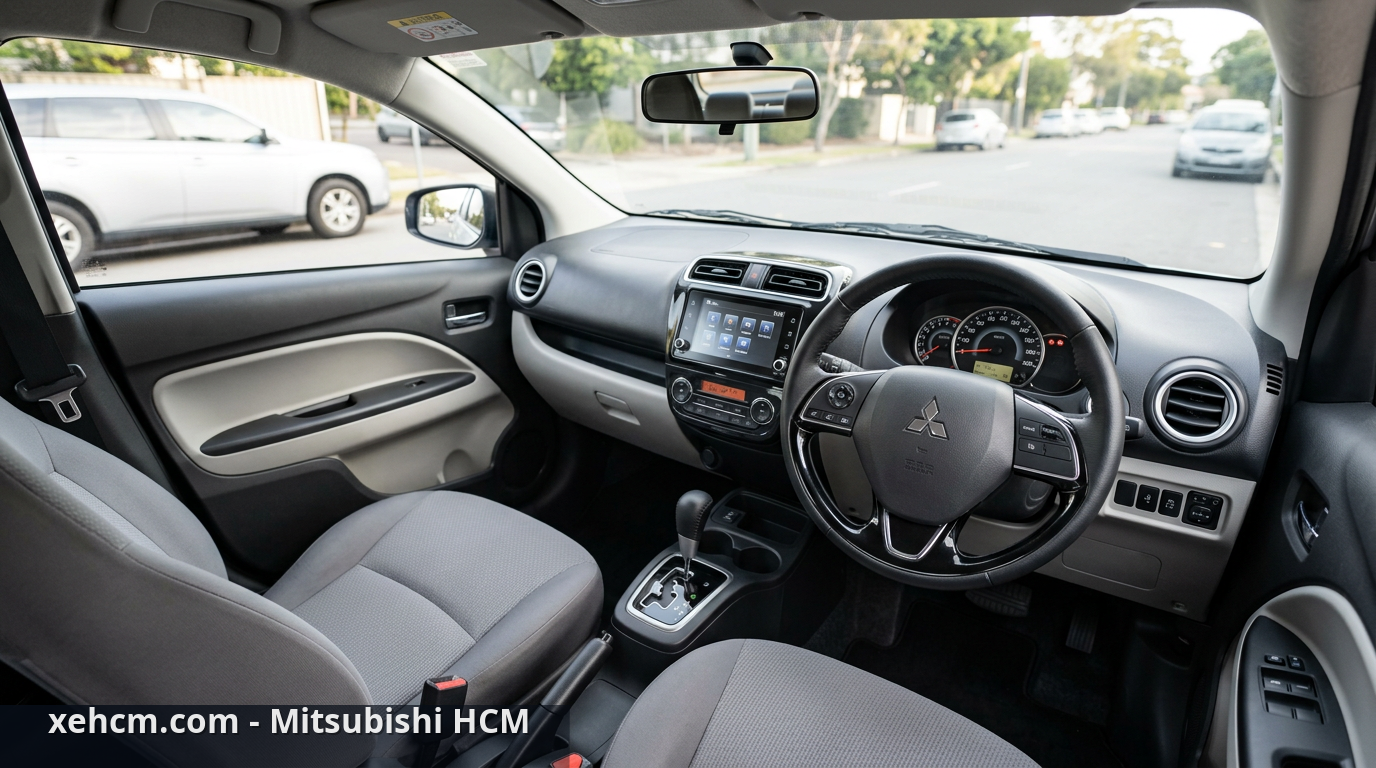 Mitsubishi Attrage và các đối thủ trong phân khúc sedan hạng B 2 Thiết kế nội thất của xe Mitsubishi Attrage - Mitsubishi Attrage