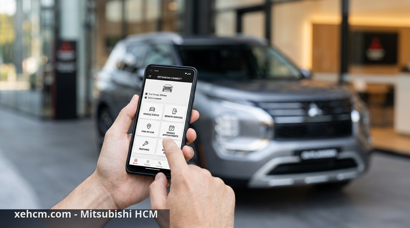 Mitsubishi Connect: Hướng dẫn kết nối smartphone chi tiết 1 Giao diện ứng dụng Mitsubishi Connect trên điện thoại - Mitsubishi Connect
