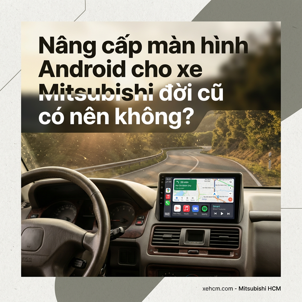 Nâng cấp màn hình Android cho xe Mitsubishi đời cũ có nên không?