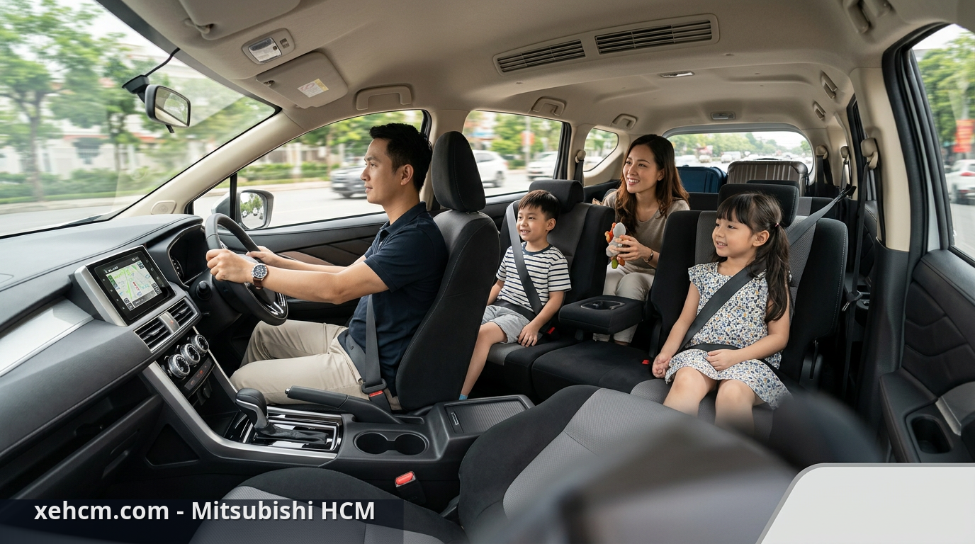 So sánh xe Mitsubishi Attrage vs Xpander cho gia đình 2 Không gian nội thất thực tế khi chọn mua xe Mitsubishi - so sánh xe Mitsubishi