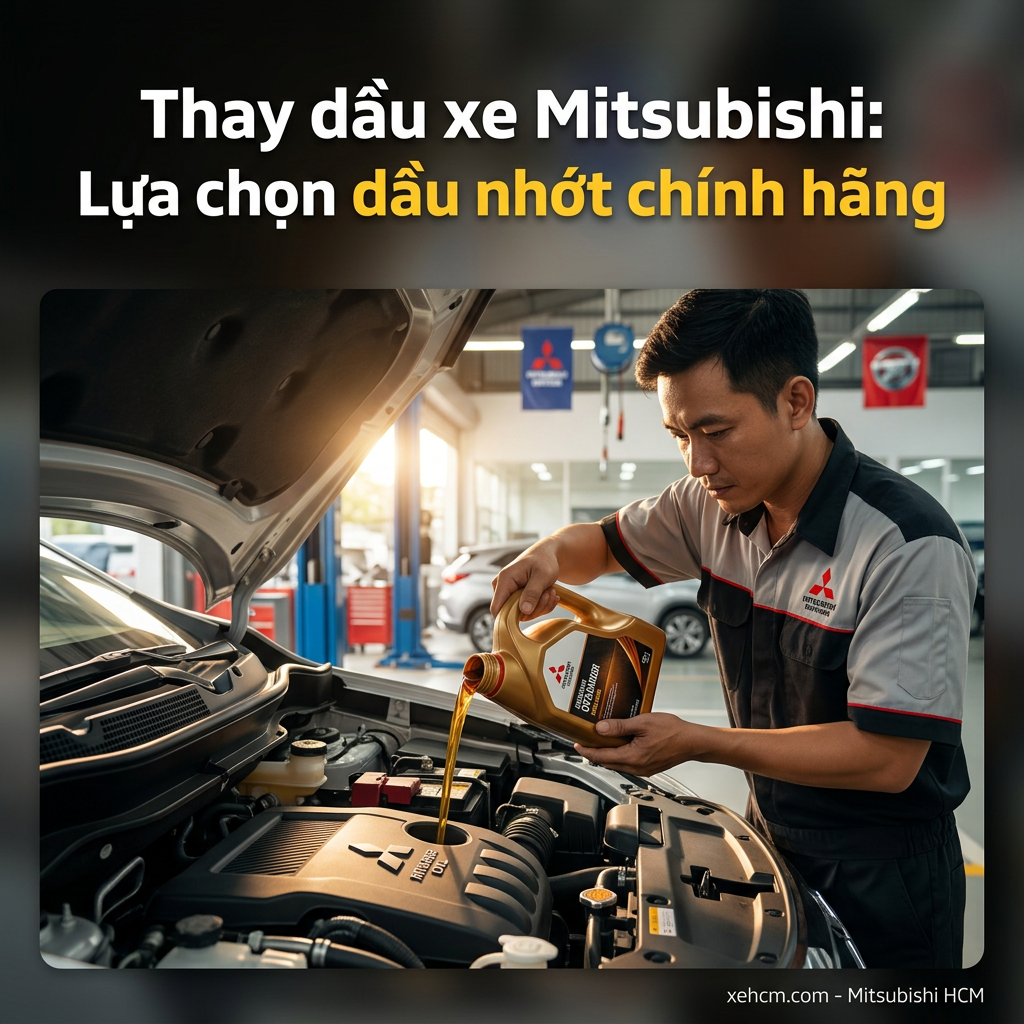 Thay dầu xe Mitsubishi: Lựa chọn dầu nhớt chính hãng