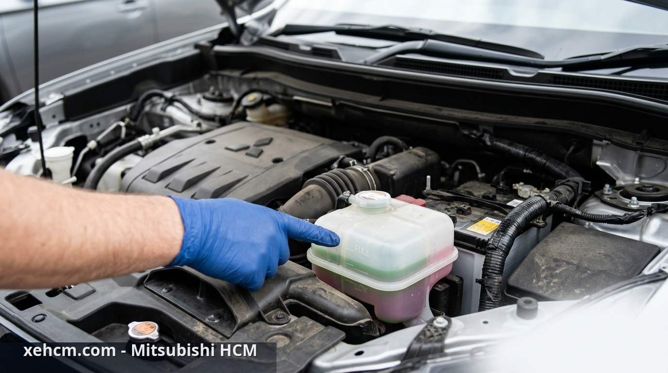Tự thay nhớt Mitsubishi và kiểm tra nước làm mát tại nhà 2 Cách kiểm tra nước làm mát giúp bảo vệ động cơ Mitsubishi - tự thay nhớt Mitsubishi