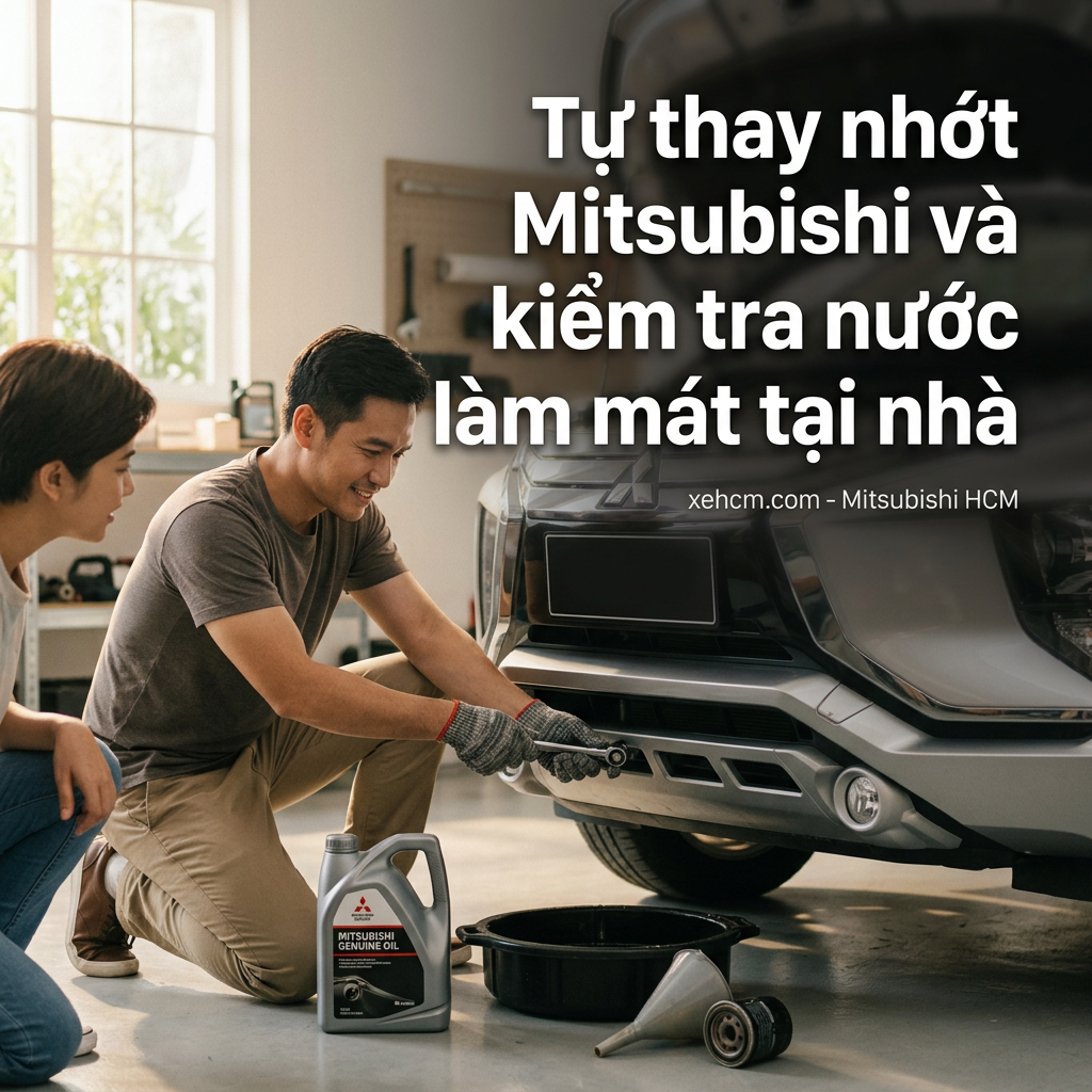 Tự thay nhớt Mitsubishi và kiểm tra nước làm mát tại nhà
