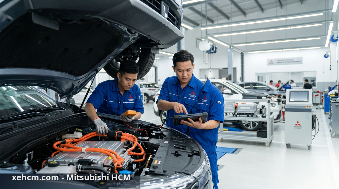Xe điện Mitsubishi: Tin tức và lộ trình mới tại Việt Nam 2 Quy trình bảo dưỡng và kiểm tra công nghệ trên xe điện Mitsubishi - xe điện Mitsubishi