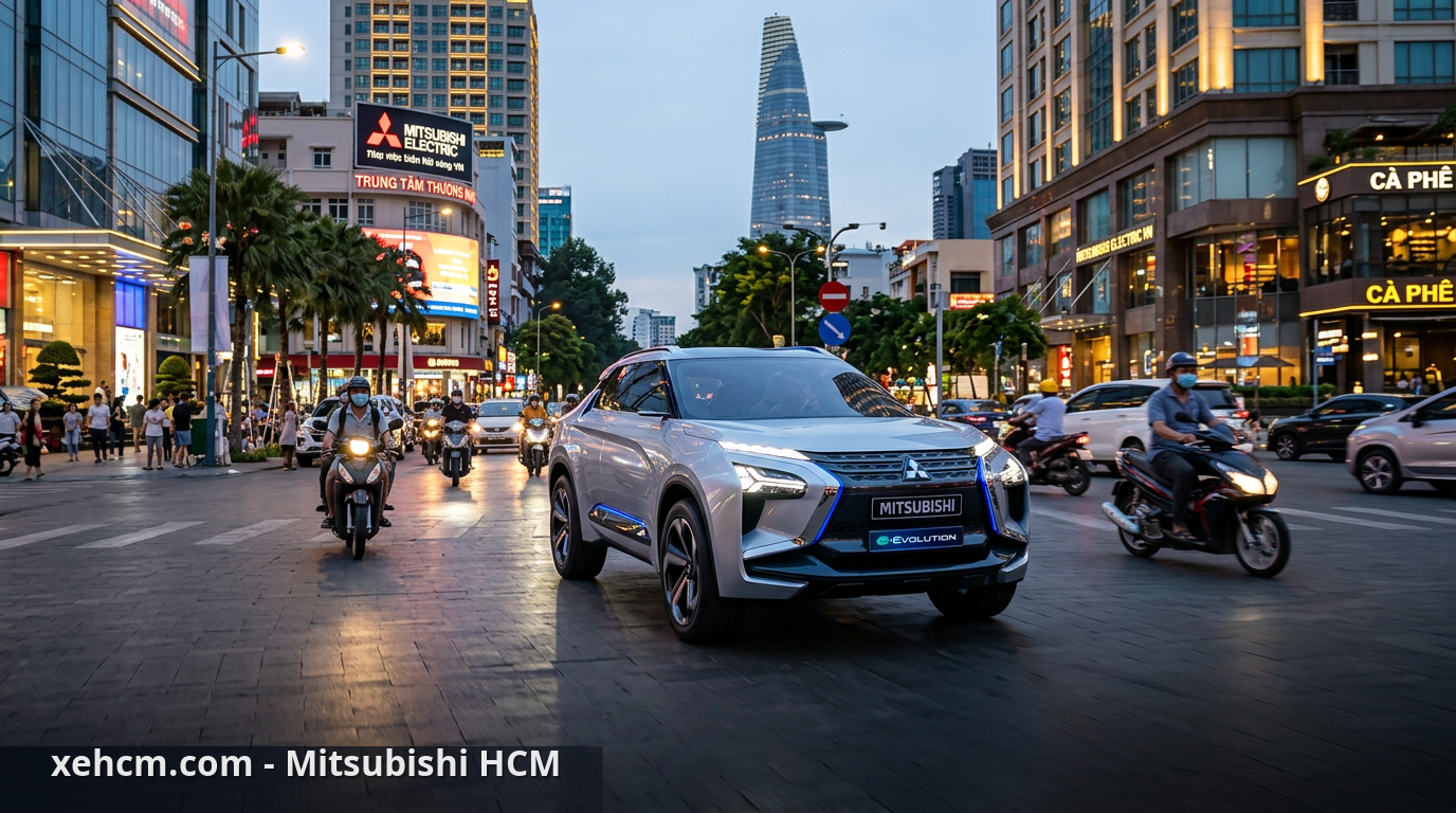 Xe điện Mitsubishi: Tin tức và lộ trình mới tại Việt Nam 1 Mẫu concept xe điện Mitsubishi trong bối cảnh đô thị hiện đại - xe điện Mitsubishi