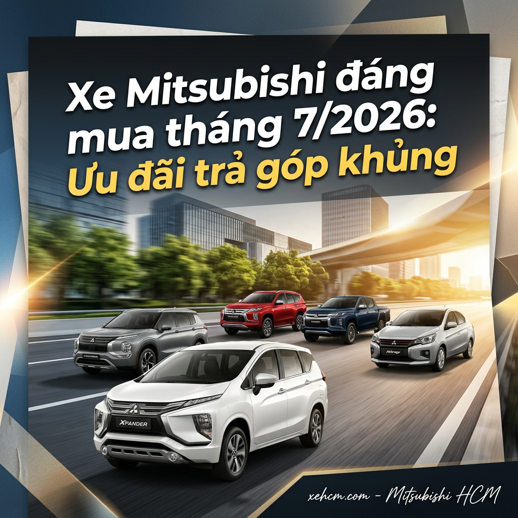 Xe Mitsubishi đáng mua tháng 7/2026: Ưu đãi trả góp khủng