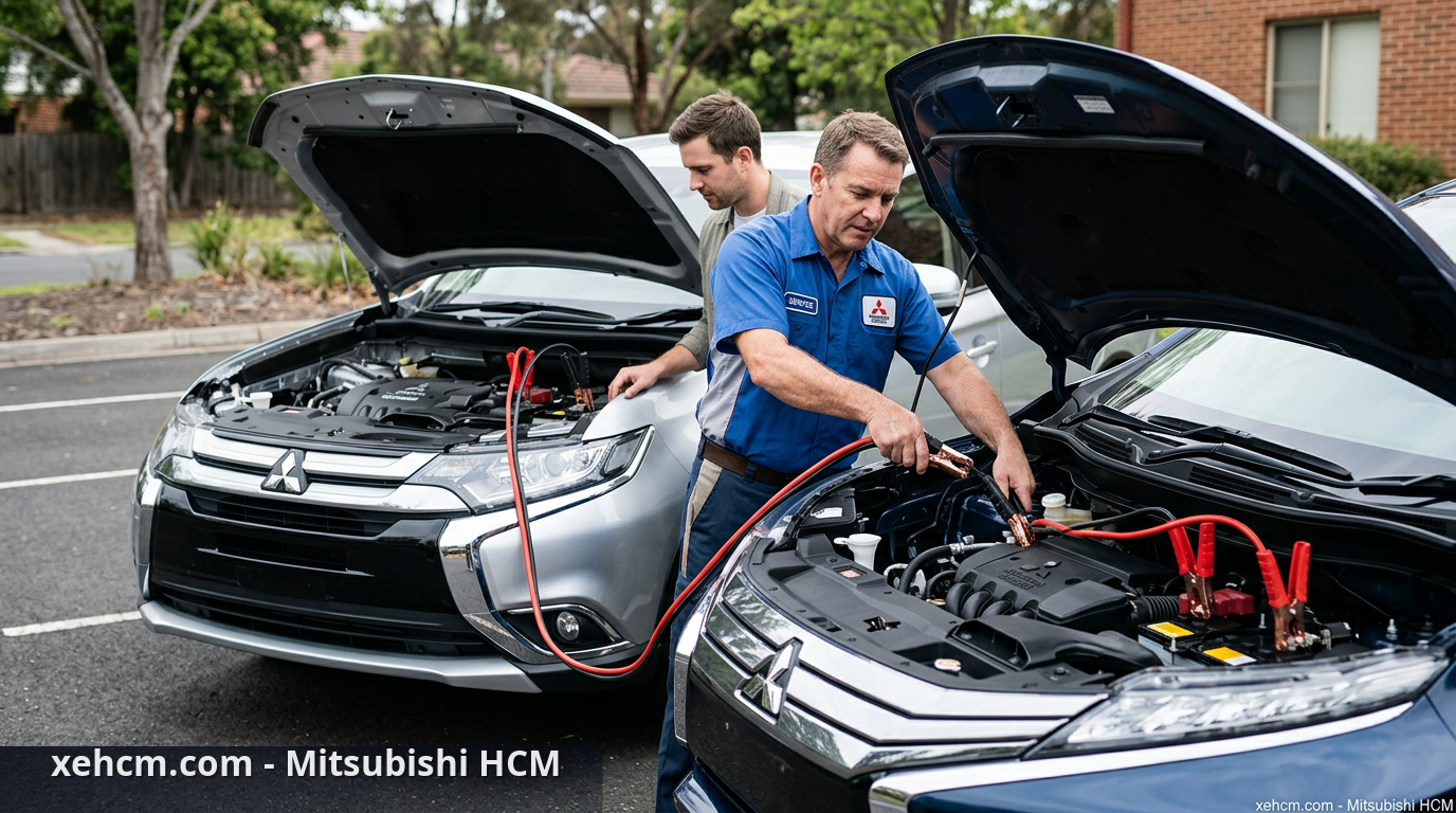 Xe Mitsubishi không đề được: Cách xử lý hết bình ắc quy 2 Hướng dẫn câu bình ắc quy ô tô đúng cách và an toàn - xe Mitsubishi không đề được