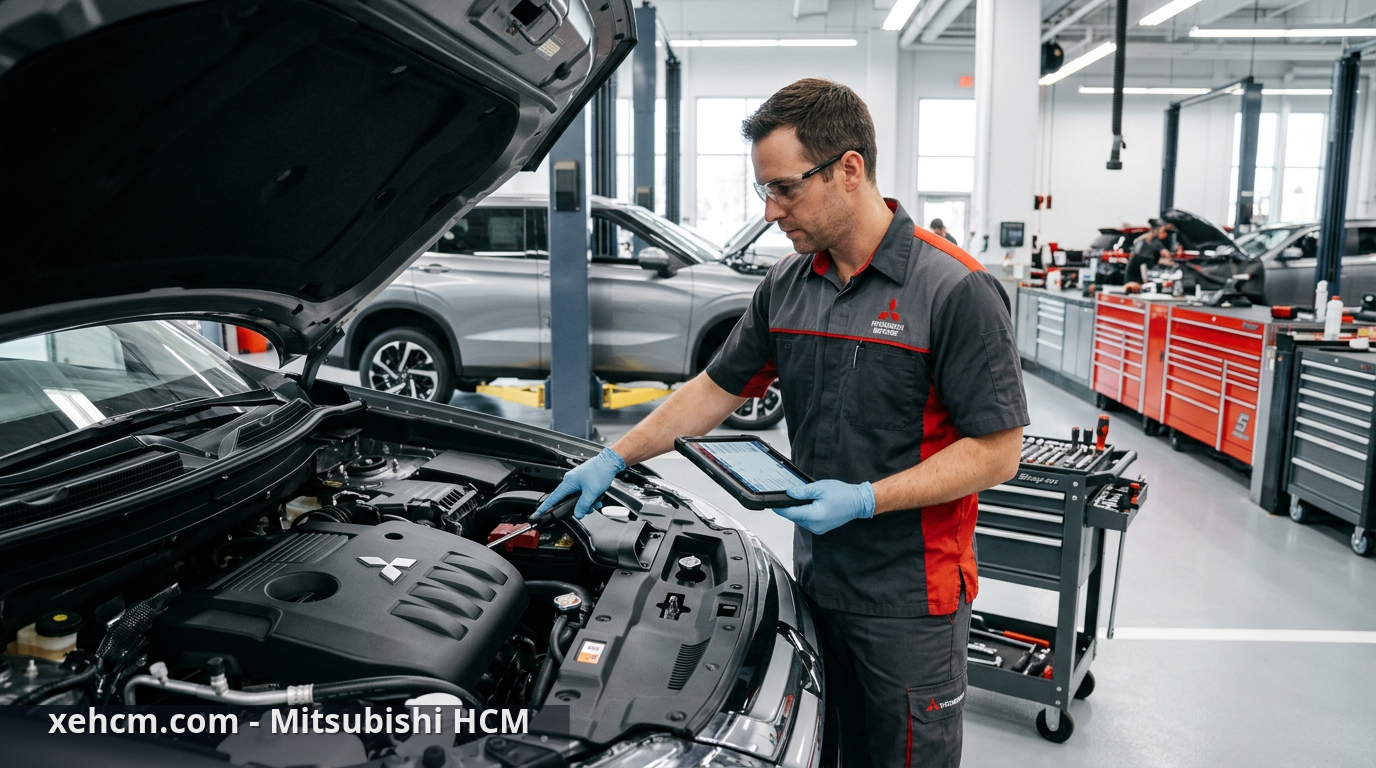 Bảo dưỡng xe Mitsubishi: Bí quyết tối ưu chi phí hiệu quả 1 Quy trình bảo dưỡng xe Mitsubishi chuyên nghiệp giúp kéo dài tuổi thọ động cơ - bảo dưỡng xe Mitsubishi
