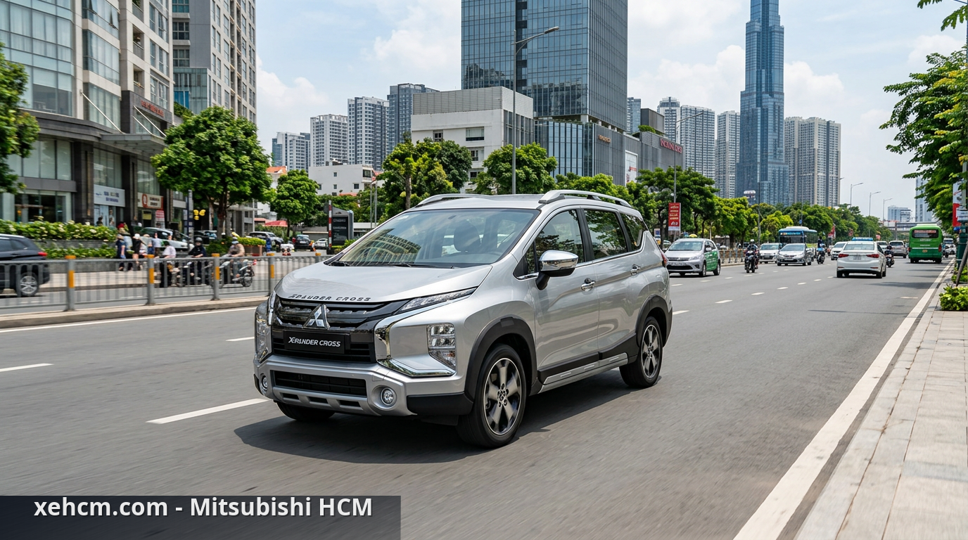 Đánh giá xe Mitsubishi đời mới: Vì sao được giới chuyên gia khen ngợi? 1 Xe Mitsubishi Xpander Cross mới vận hành ổn định trên đường phố. - đánh giá xe Mitsubishi
