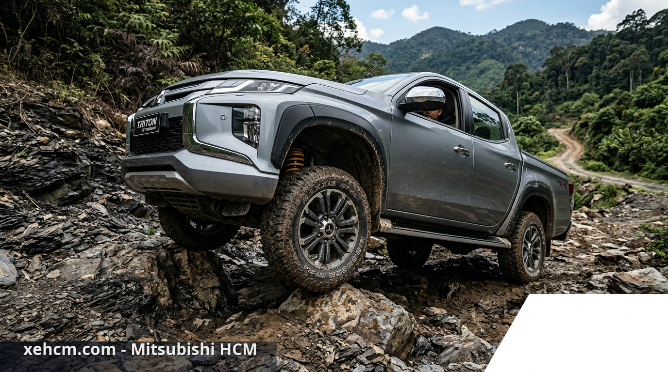 Động cơ Triton 2024 & Super Select II: Sức mạnh vượt trội 2 Khả năng off-road Triton 4x4 AT Premium với hệ dẫn động Super Select II - động cơ Triton 2024