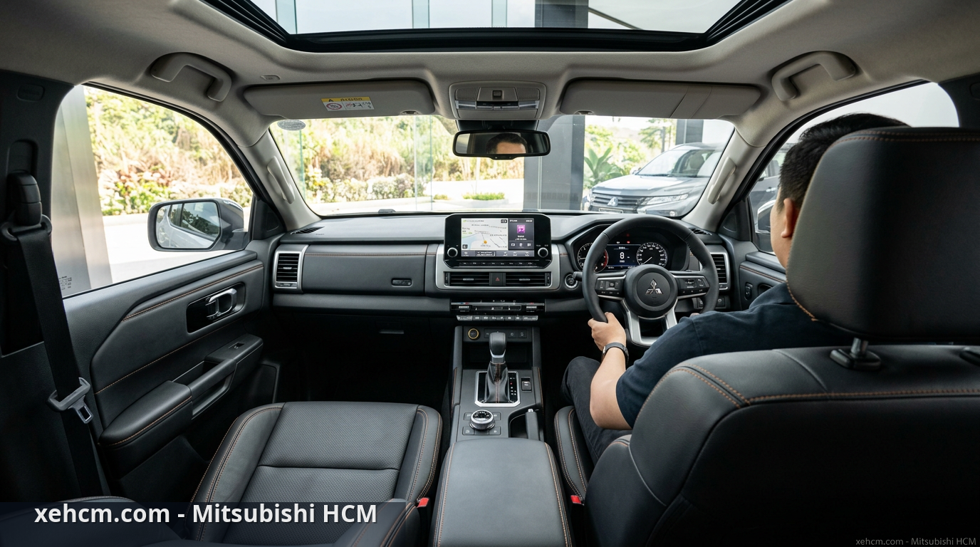 Mitsubishi Triton 2024: Triton 4x4 AT Premium 'Lột Xác'? 2 Khoang nội thất của Mitsubishi Triton 2024 4x4 AT Premium được thiết kế rộng rãi và hiện đại. - Mitsubishi Triton 2024