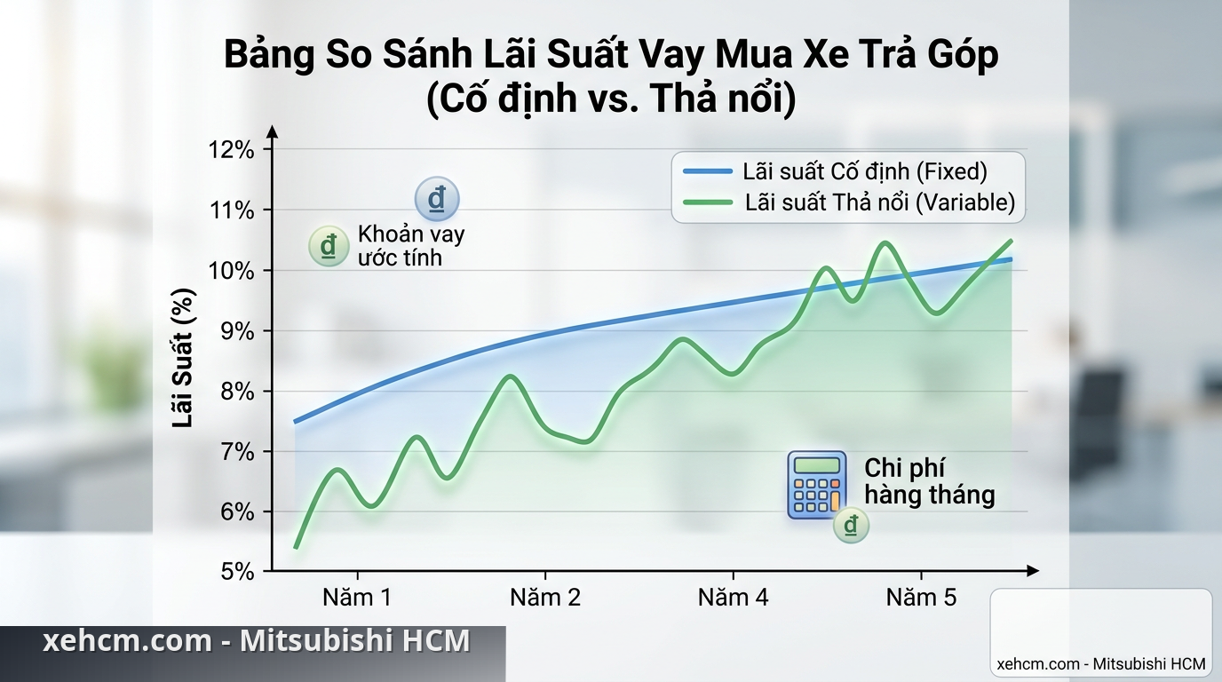 Mua Xe Mitsubishi Trả Góp: Hướng Dẫn Toàn Diện Từ A-Z 2 Biểu đồ minh họa sự biến động của lãi suất vay mua xe Mitsubishi theo thời gian. - mua xe Mitsubishi trả góp
