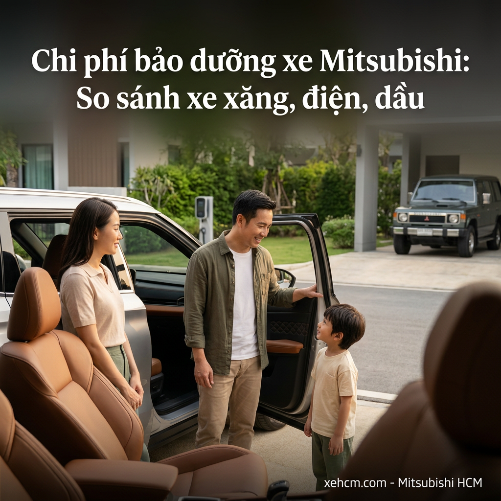 Chi phí bảo dưỡng xe Mitsubishi: So sánh xe xăng, điện, dầu