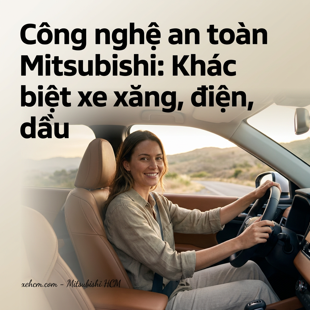 Công nghệ an toàn Mitsubishi: Khác biệt xe xăng, điện, dầu