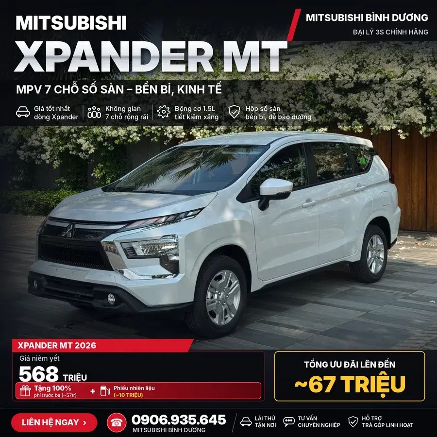 Chính Sách ưu đãi Mitsubishi Xpander At Tháng 10/2026 – Ưu đãi đến 95 Triệu
