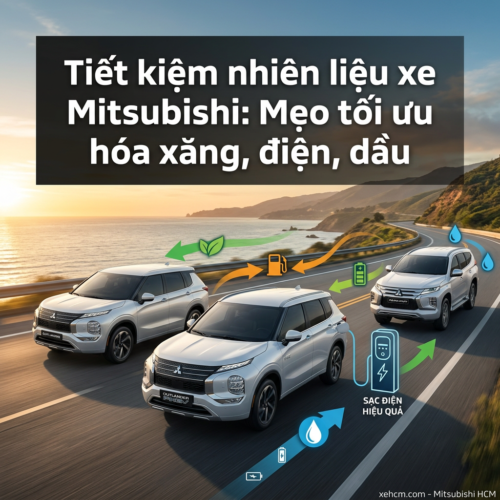 Tiết kiệm nhiên liệu xe Mitsubishi: Mẹo tối ưu hóa xăng, điện, dầu