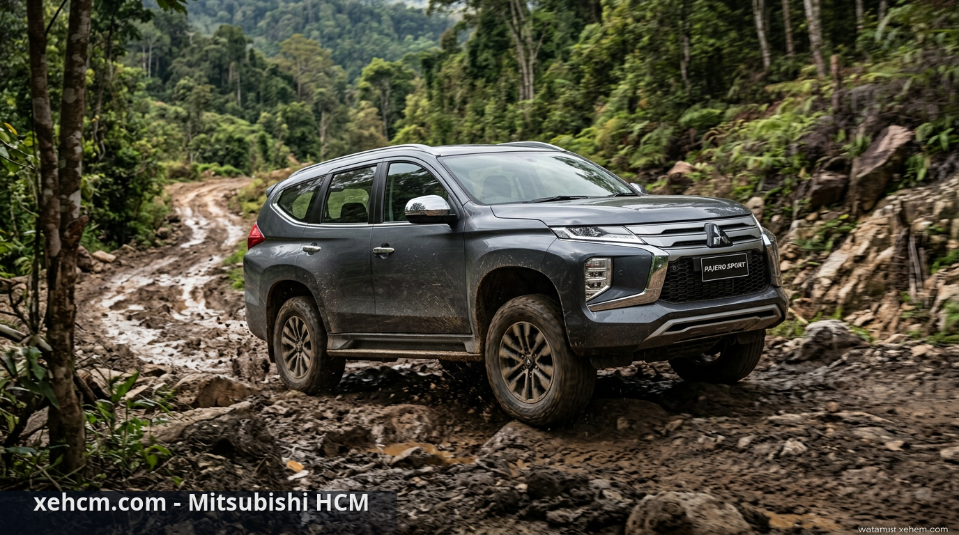 Trải nghiệm lái xe xăng, điện, dầu Mitsubishi: Cảm giác nào phù hợp? 2 Sức mạnh xe dầu Mitsubishi Pajero Sport vượt mọi địa hình. - trải nghiệm lái xe xăng