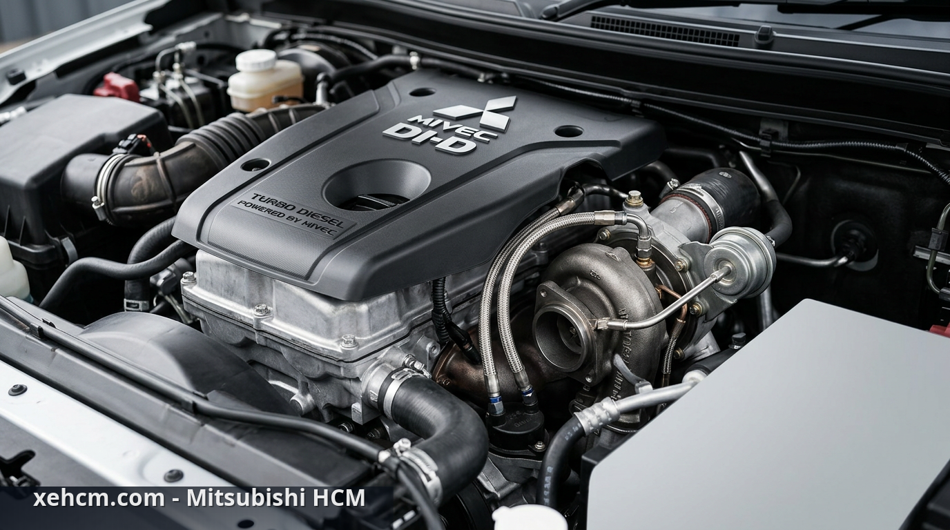 Xe dầu Mitsubishi Triton và Pajero Sport: Sức Mạnh và Tiết Kiệm 1 Khối động cơ diesel MIVEC mạnh mẽ của xe dầu Mitsubishi Triton - xe dầu mitsubishi triton